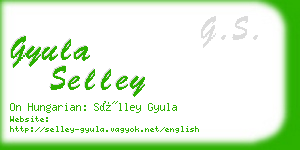 gyula selley business card